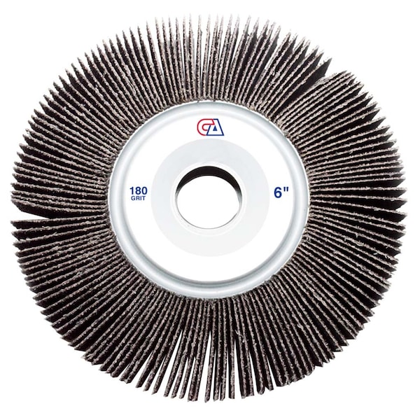 Continental Abrasives 6" x 1" x 1" Unmounted 180 Grit Aluminum Oxide Flap Wheel FW-61180 - main